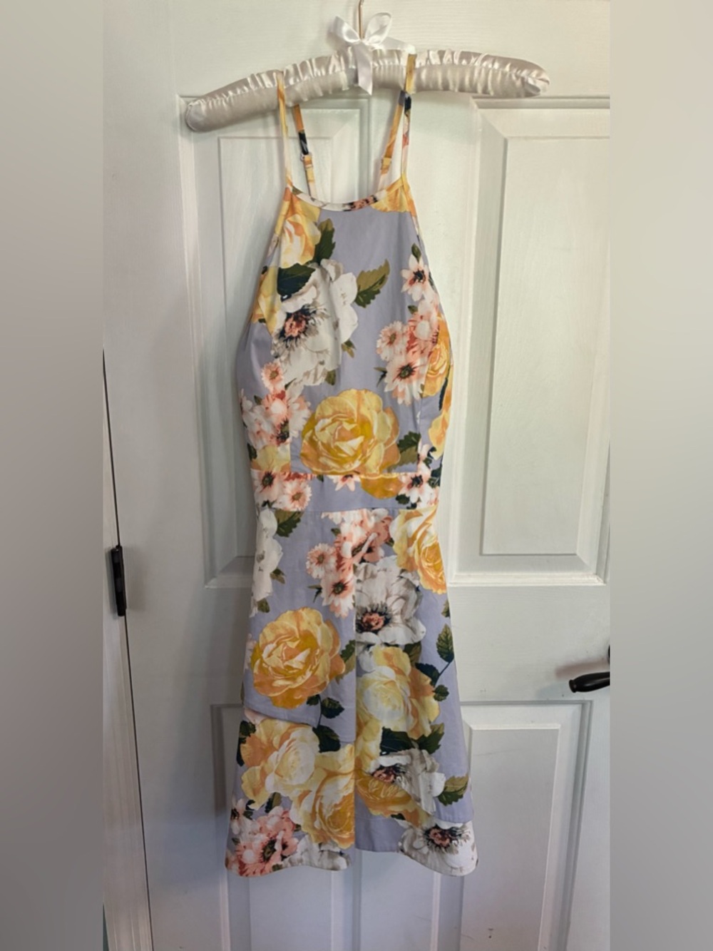 Speechless Lavender Midi Dress with Yellow Floral Print